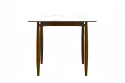 Zinti Dining Table with Glass or Sintered Stone Rectangular Wide Tabletop with Steel Base and Legs - Elax Furniture