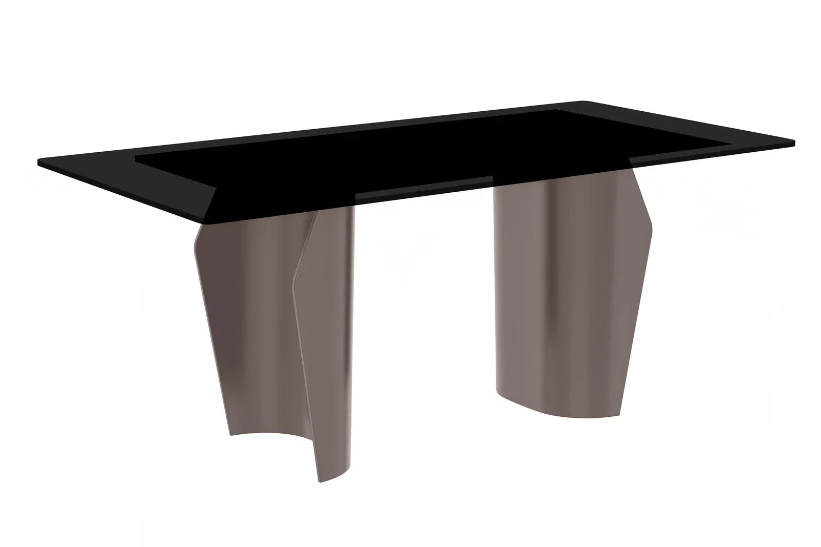 Zelan Dining Table with Rectangular Glass or Sintered Stone Tabletop and Steel Legs - Elax Furniture