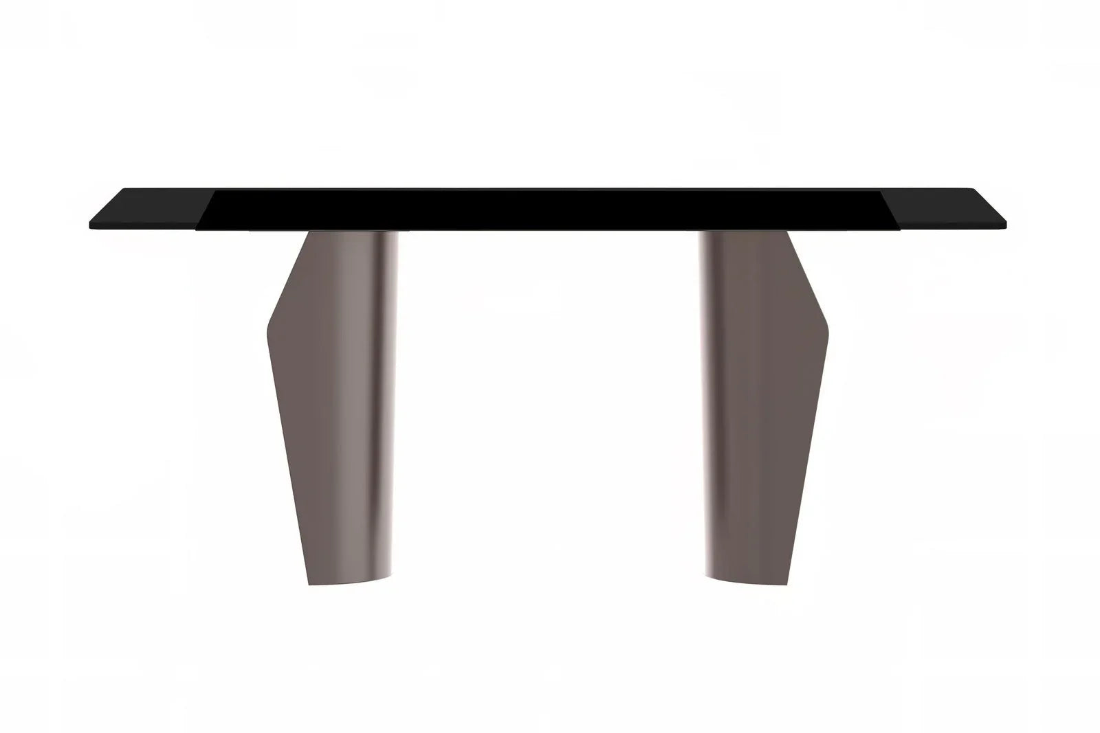 Zelan Dining Table with Rectangular Glass or Sintered Stone Tabletop and Steel Legs - Elax Furniture
