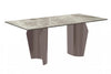 Zelan Dining Table with Rectangular Glass or Sintered Stone Tabletop and Steel Legs