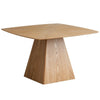 Zephry 47" Square Dining Table in Ash Wood Veneer with Tapered Iron Pedestal Base