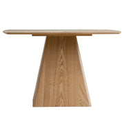 Zephry 47" Square Dining Table in Ash Wood Veneer with Tapered Iron Pedestal Base - Elax Furniture