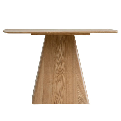 Zephry 47" Square Dining Table in Ash Wood Veneer with Tapered Iron Pedestal Base - Elax Furniture