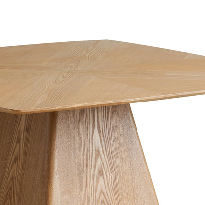 Zephry 47" Square Dining Table in Ash Wood Veneer with Tapered Iron Pedestal Base - Elax Furniture