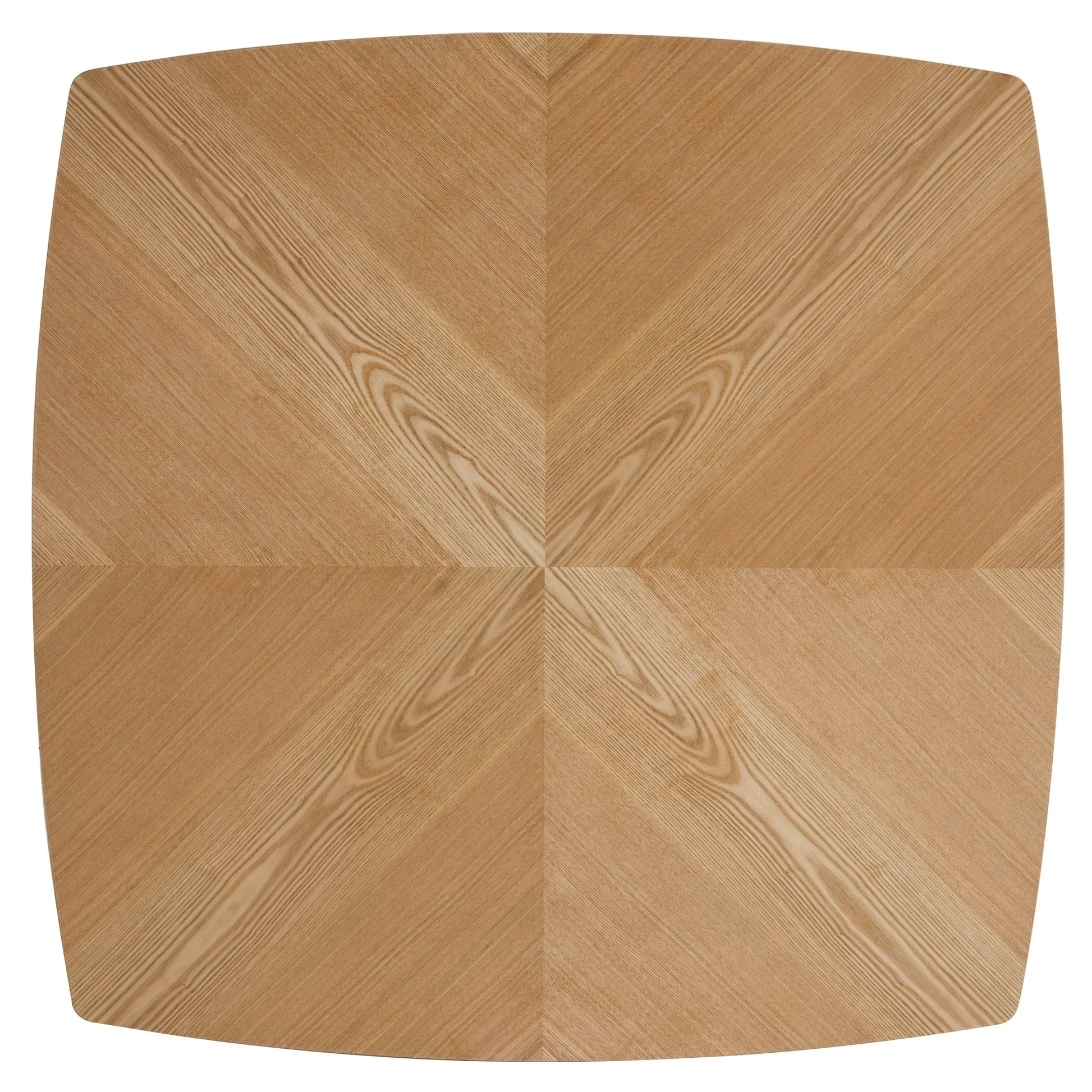 Zephry 47" Square Dining Table in Ash Wood Veneer with Tapered Iron Pedestal Base - Elax Furniture