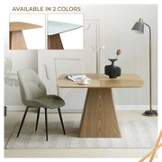 Zephry 47" Square Dining Table in Ash Wood Veneer with Tapered Iron Pedestal Base - Elax Furniture