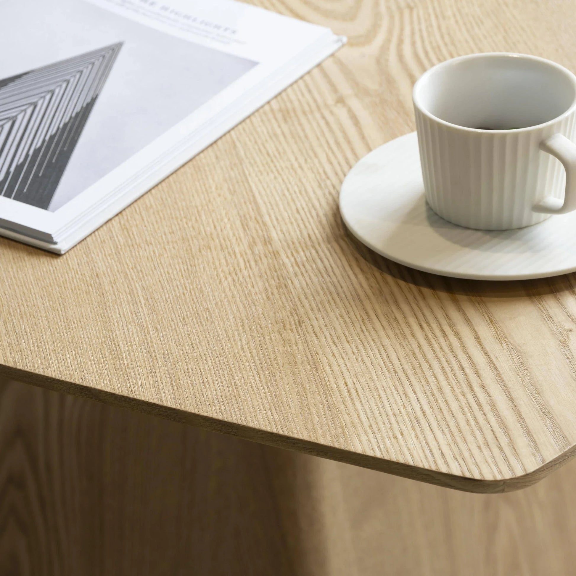 Zephry 47" Square Dining Table in Ash Wood Veneer with Tapered Iron Pedestal Base - Elax Furniture