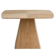 Zephry 47" Square Dining Table in Ash Wood Veneer with Tapered Iron Pedestal Base - Elax Furniture