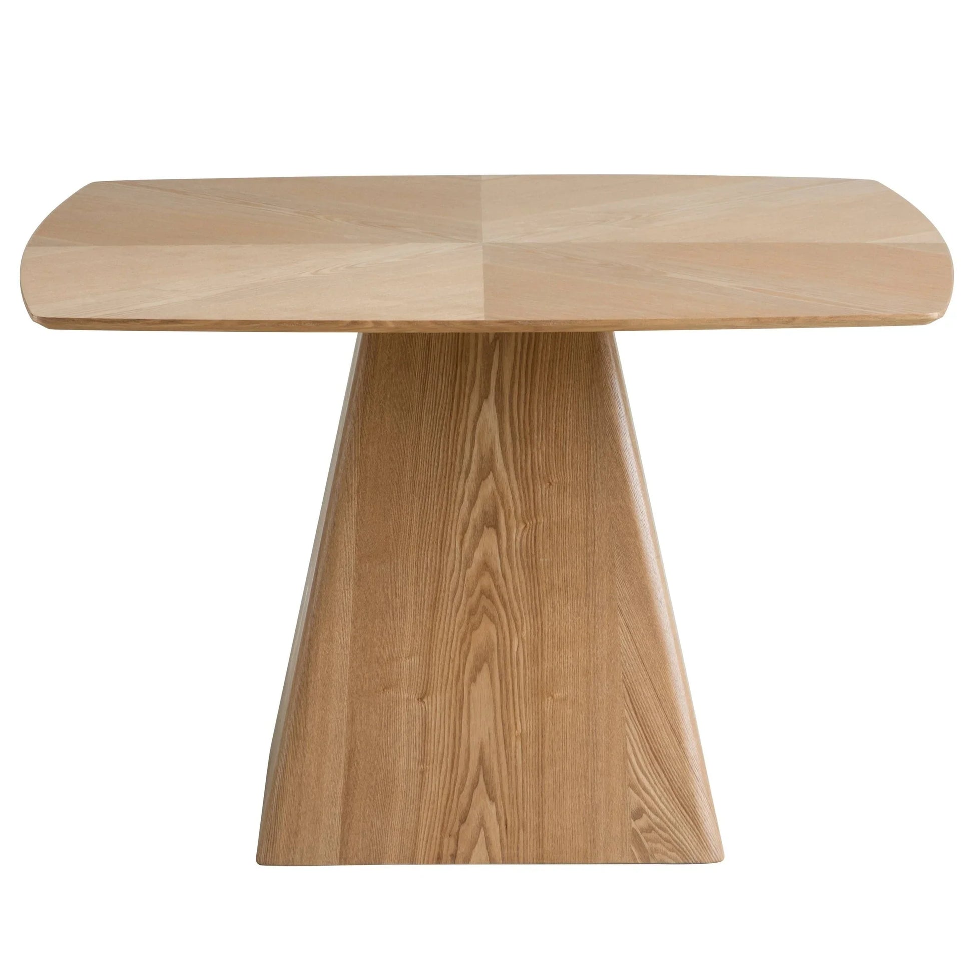 Zephry 47" Square Dining Table in Ash Wood Veneer with Tapered Iron Pedestal Base - Elax Furniture