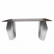 Zelan Dining Table with Rectangular Sintered Stone Tabletop and Stainless Steel Legs