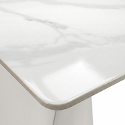 Zelan Dining Table with Rectangular Sintered Stone Tabletop and Stainless Steel Legs