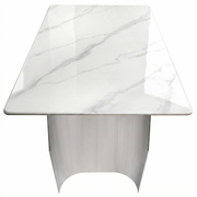 Zelan Dining Table with Rectangular Sintered Stone Tabletop and Stainless Steel Legs