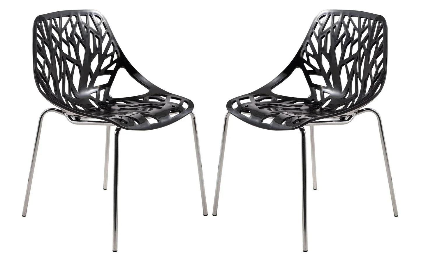 Modern Asbury Dining Chair w/ Chromed Legs set of 2 - Elax Furniture