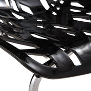 Asbury Polypropylene Dining Side Chair with Forest Cut-Out Design in Chrome - Elax Furniture