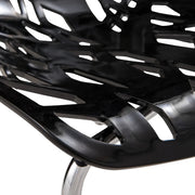 Asbury Polypropylene Dining Side Chair with Forest Cut-Out Design in Chrome - Elax Furniture