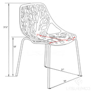 Asbury Polypropylene Dining Side Chair with Forest Cut-Out Design in Chrome - Elax Furniture