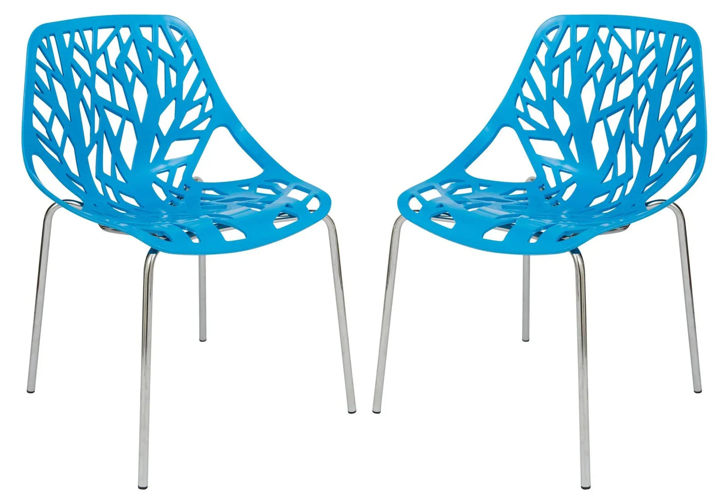 Modern Asbury Dining Chair w/ Chromed Legs set of 2 - Elax Furniture