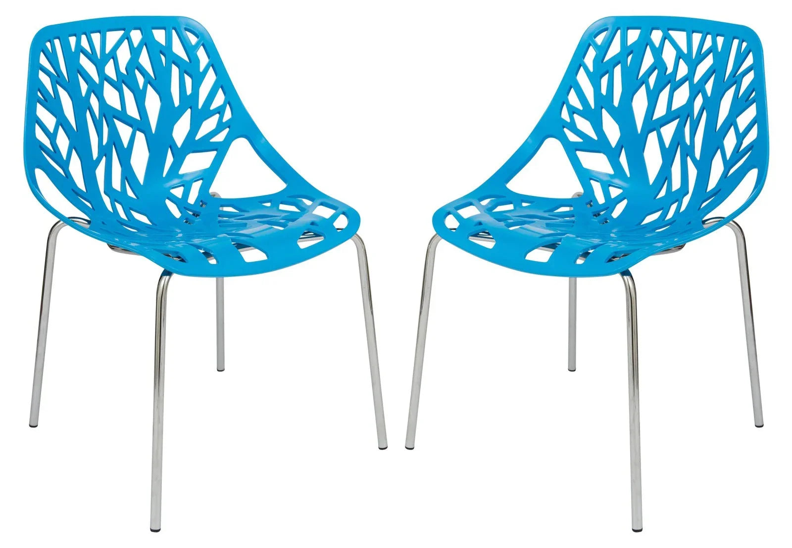 Modern Asbury Dining Chair w/ Chromed Legs set of 2 - Elax Furniture