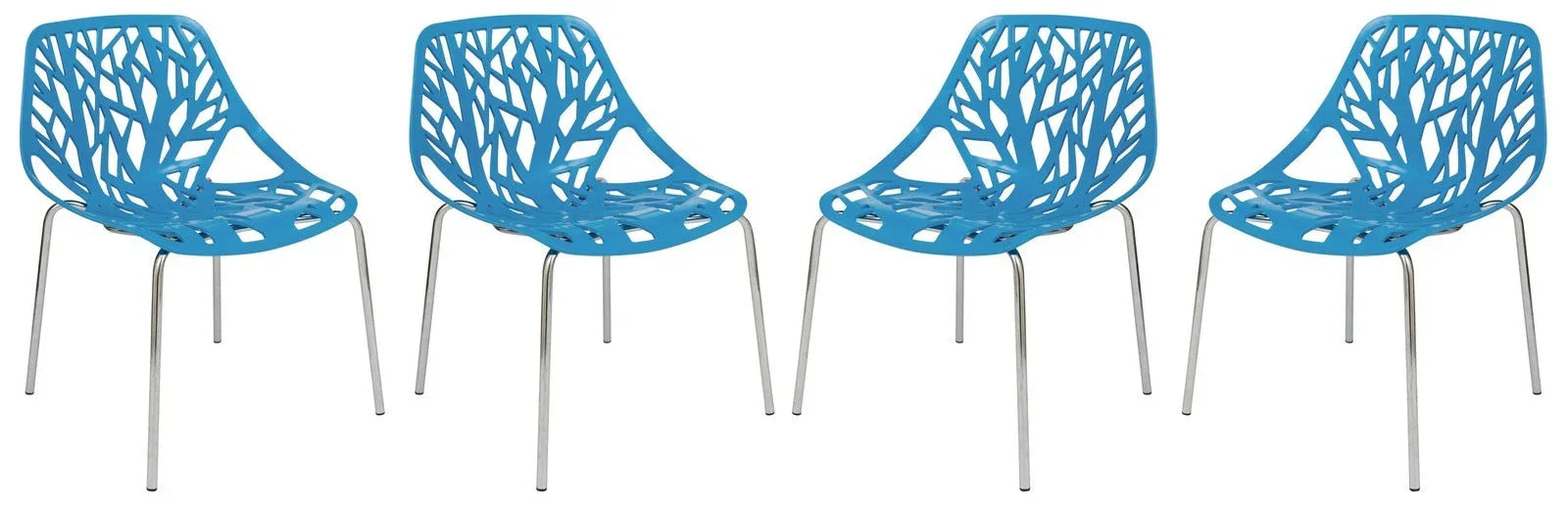 Modern Asbury Dining Chair w/ Chromed Legs set of 4 - Elax Furniture