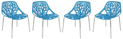 Modern Asbury Dining Chair w/ Chromed Legs set of 4 - Elax Furniture