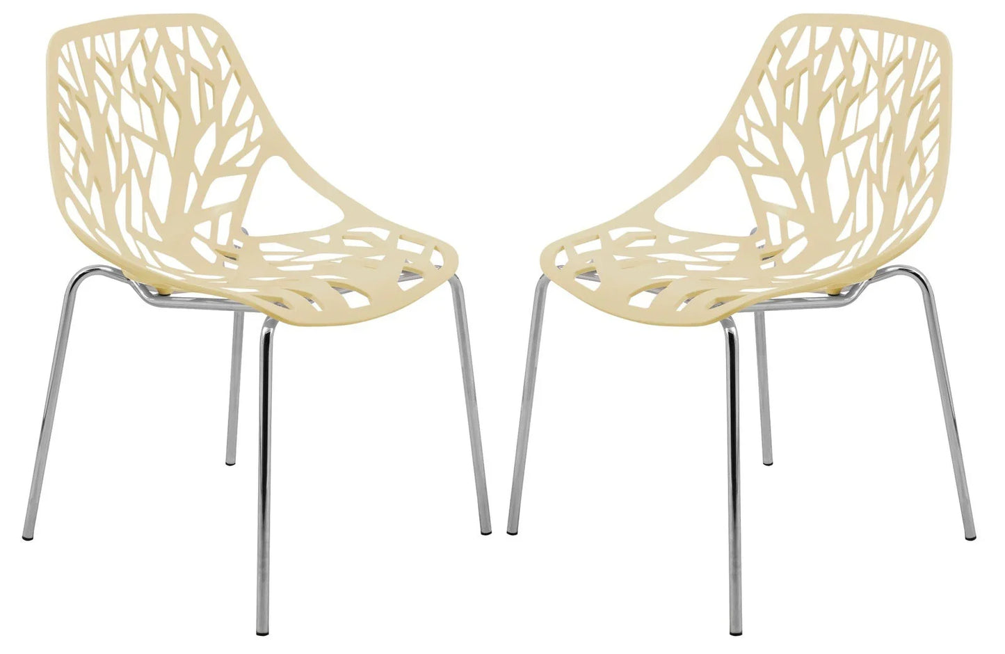 Modern Asbury Dining Chair w/ Chromed Legs set of 2 - Elax Furniture