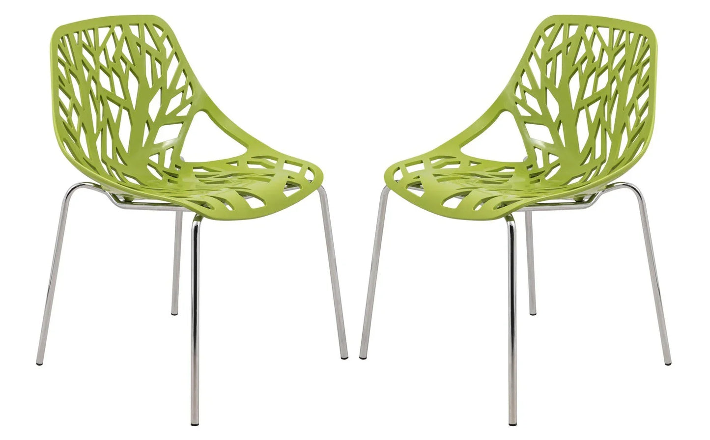 Modern Asbury Dining Chair w/ Chromed Legs set of 2 - Elax Furniture