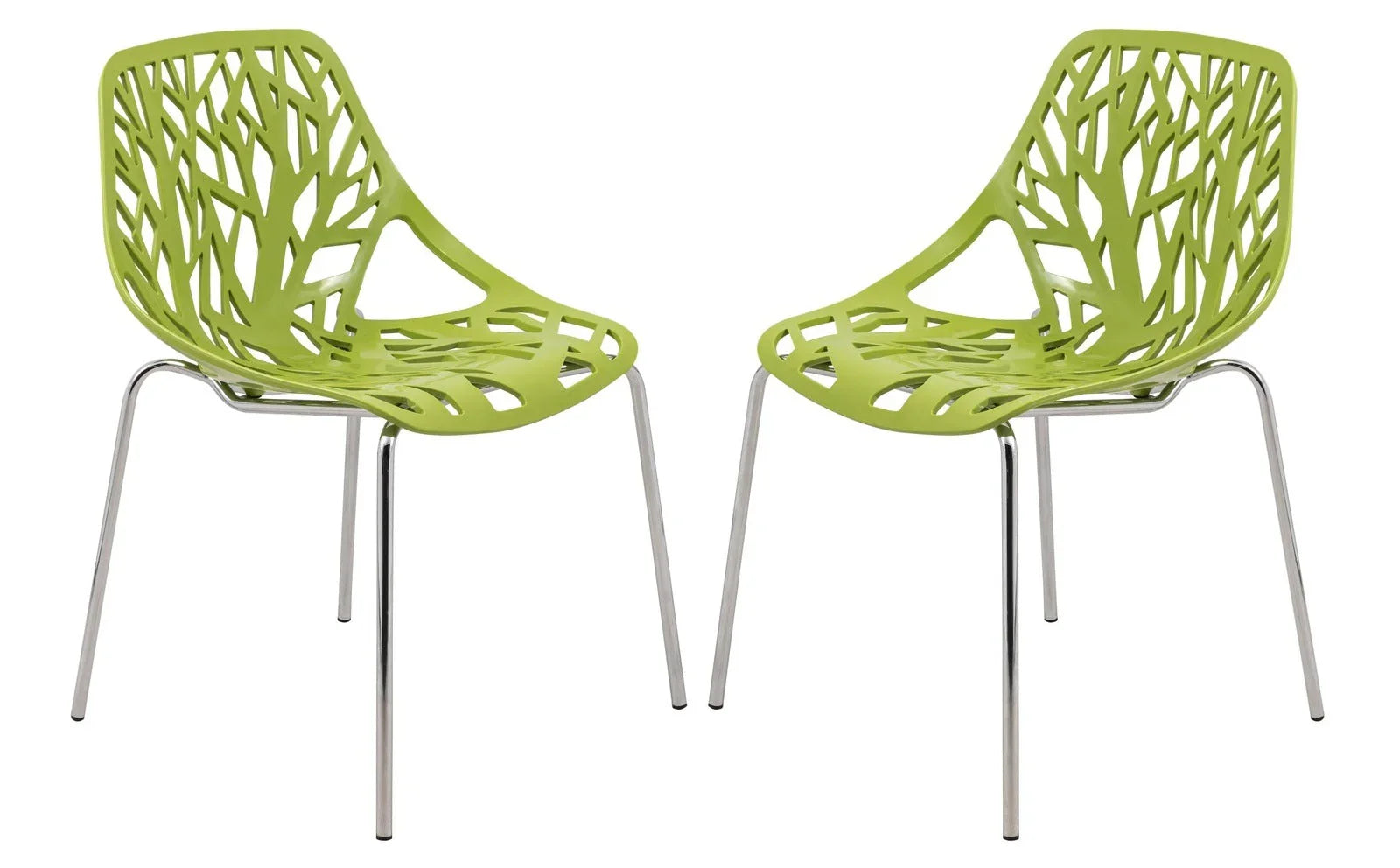 Modern Asbury Dining Chair w/ Chromed Legs set of 2 - Elax Furniture