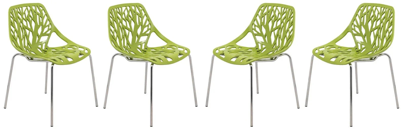 Modern Asbury Dining Chair w/ Chromed Legs set of 4 - Elax Furniture