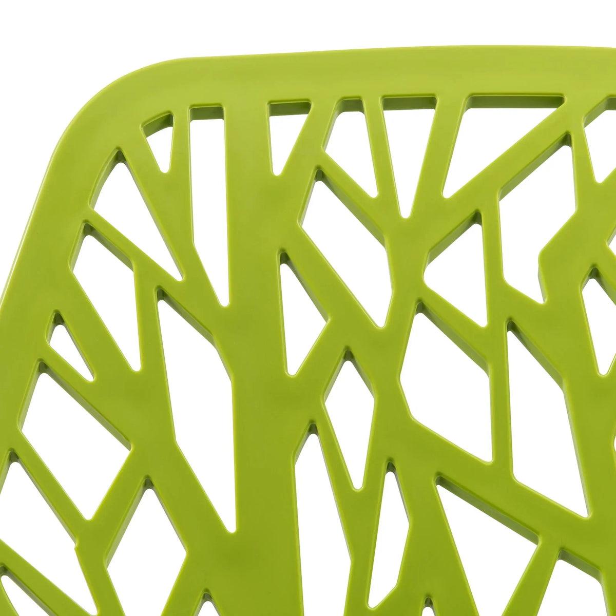 Asbury Polypropylene Dining Side Chair with Forest Cut-Out Design in Chrome - Elax Furniture