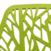 Asbury Polypropylene Dining Side Chair with Forest Cut-Out Design in Chrome - Elax Furniture