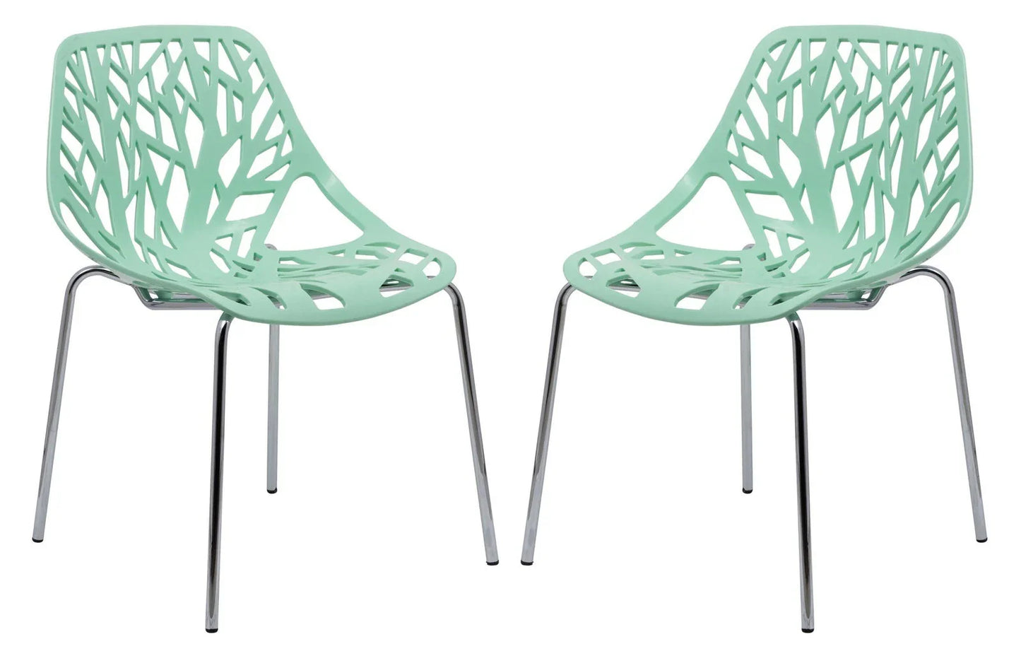 Modern Asbury Dining Chair w/ Chromed Legs set of 2 - Elax Furniture