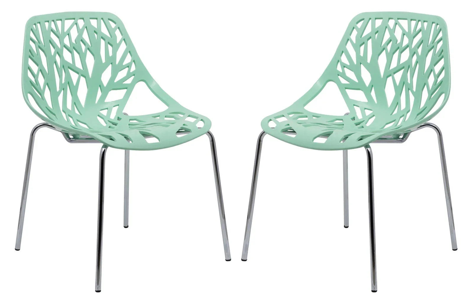 Modern Asbury Dining Chair w/ Chromed Legs set of 2 - Elax Furniture