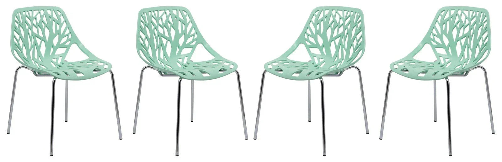 Modern Asbury Dining Chair w/ Chromed Legs set of 4 - Elax Furniture