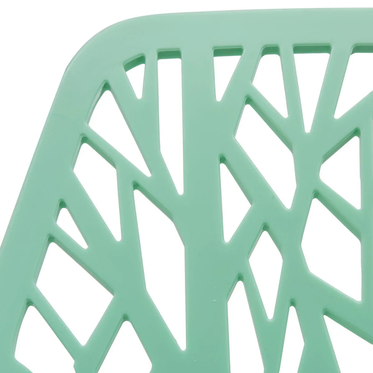 Asbury Polypropylene Dining Side Chair with Forest Cut-Out Design in Chrome - Elax Furniture