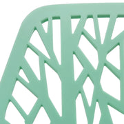 Asbury Polypropylene Dining Side Chair with Forest Cut-Out Design in Chrome - Elax Furniture