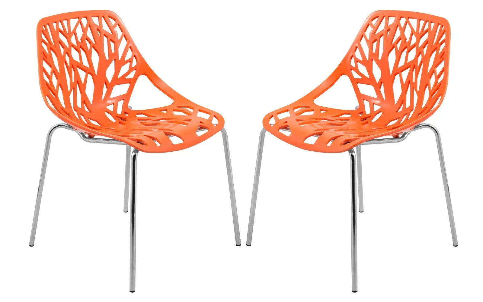 Modern Asbury Dining Chair w/ Chromed Legs set of 2 - Elax Furniture