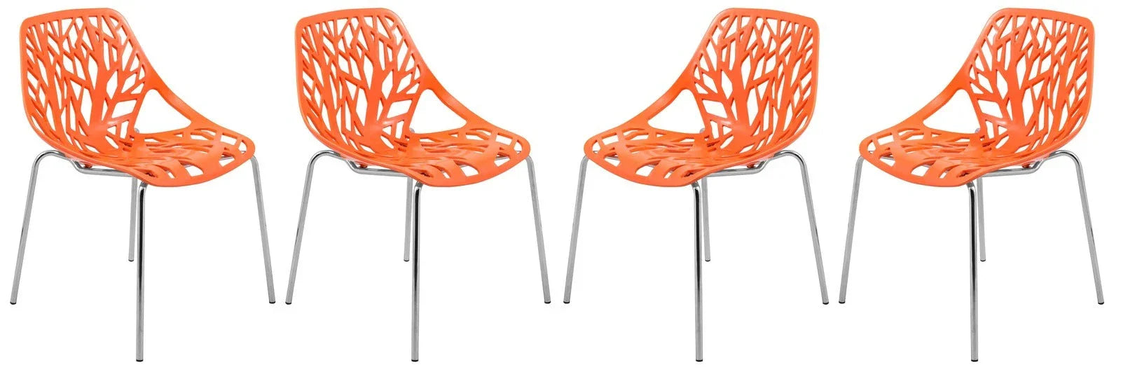 Modern Asbury Dining Chair w/ Chromed Legs set of 4 - Elax Furniture