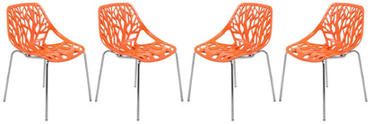 Modern Asbury Dining Chair w/ Chromed Legs set of 4 - Elax Furniture