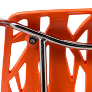 Asbury Polypropylene Dining Side Chair with Forest Cut-Out Design in Chrome - Elax Furniture