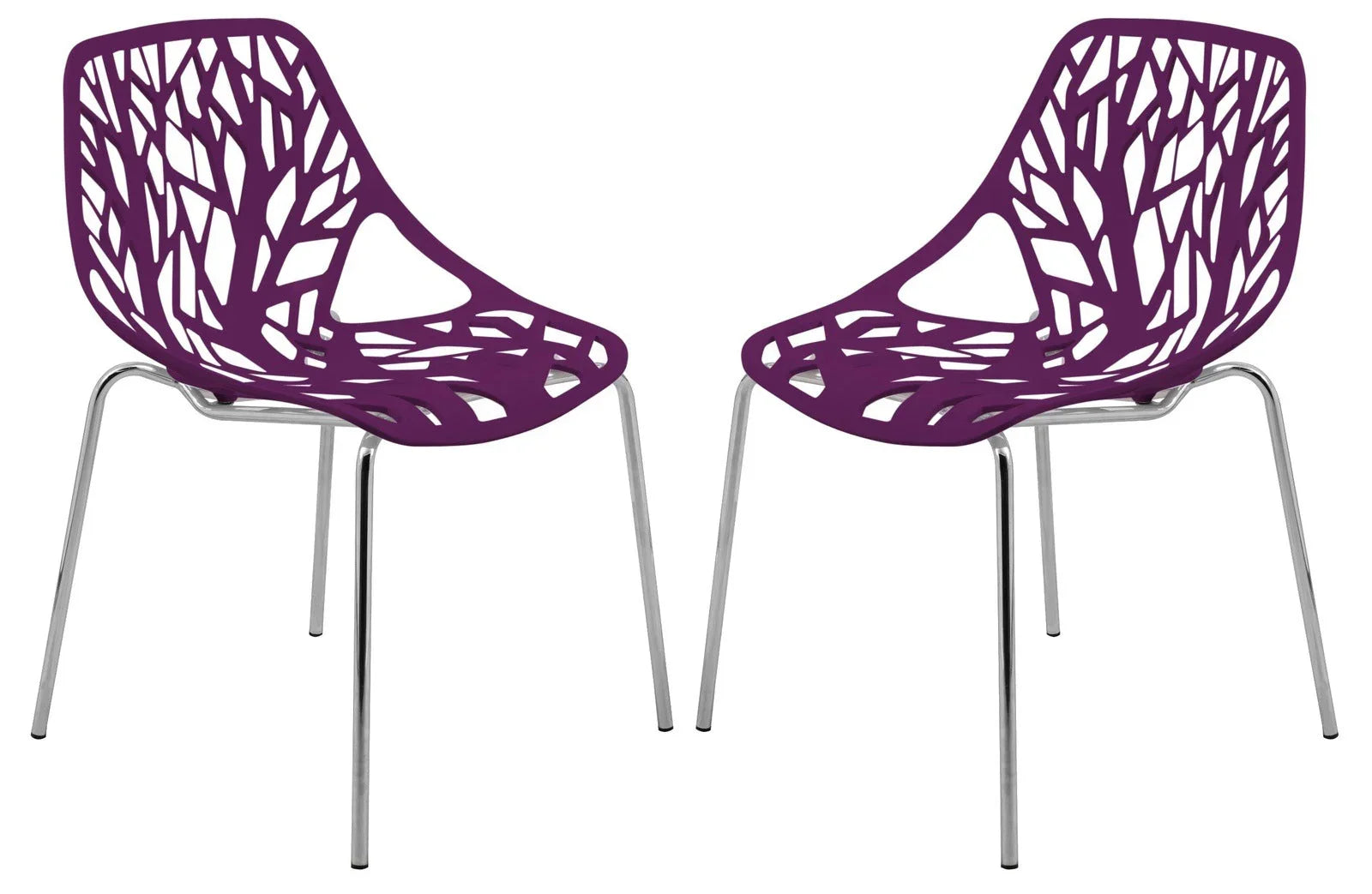 Modern Asbury Dining Chair w/ Chromed Legs set of 2 - Elax Furniture