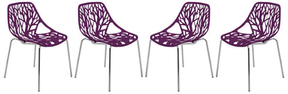 Modern Asbury Dining Chair w/ Chromed Legs set of 4 - Elax Furniture