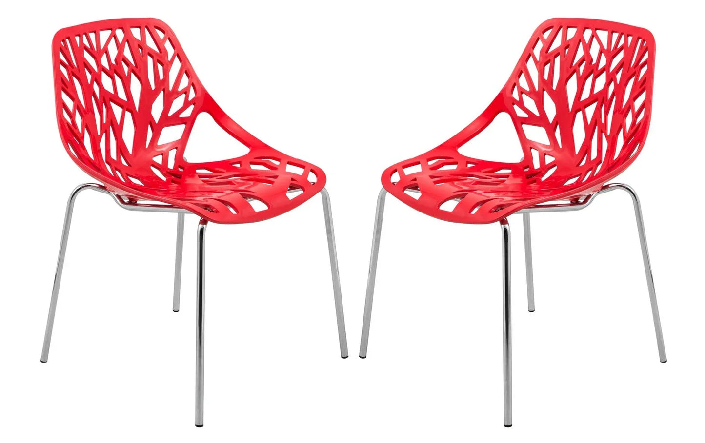 Modern Asbury Dining Chair w/ Chromed Legs set of 2 - Elax Furniture