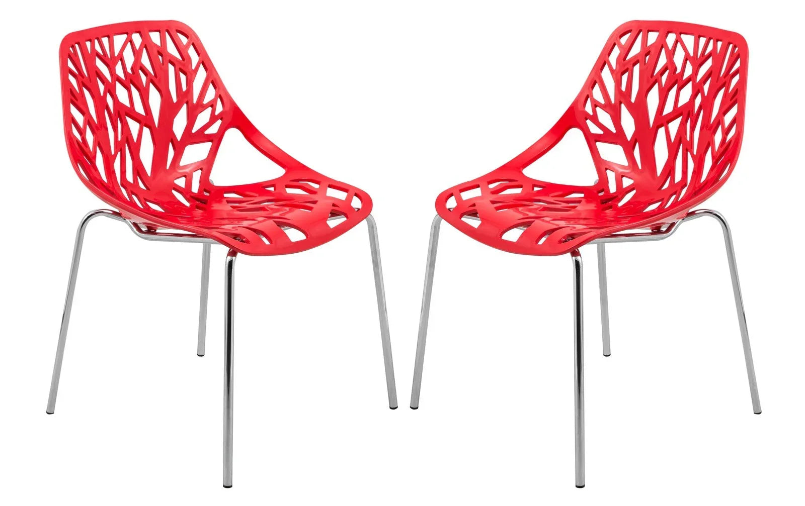 Modern Asbury Dining Chair w/ Chromed Legs set of 2 - Elax Furniture