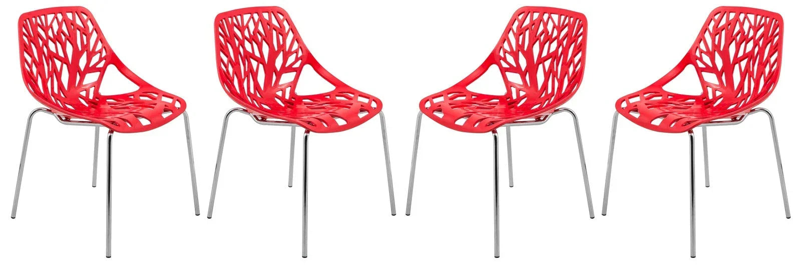 Modern Asbury Dining Chair w/ Chromed Legs set of 4 - Elax Furniture