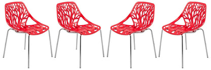 Modern Asbury Dining Chair w/ Chromed Legs set of 4 - Elax Furniture