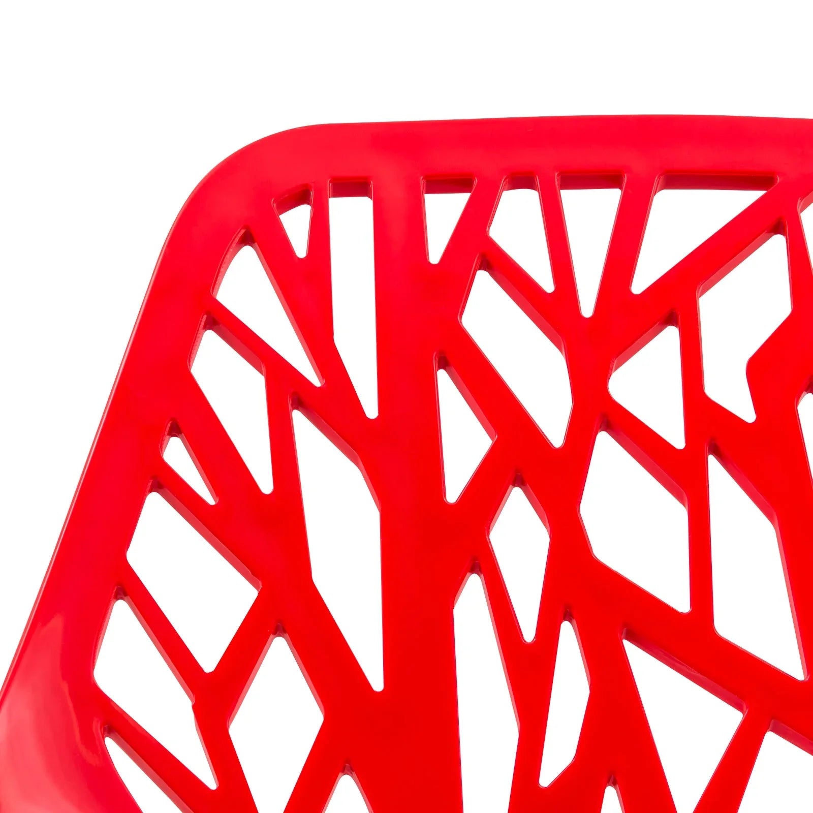 Asbury Polypropylene Dining Side Chair with Forest Cut-Out Design in Chrome - Elax Furniture