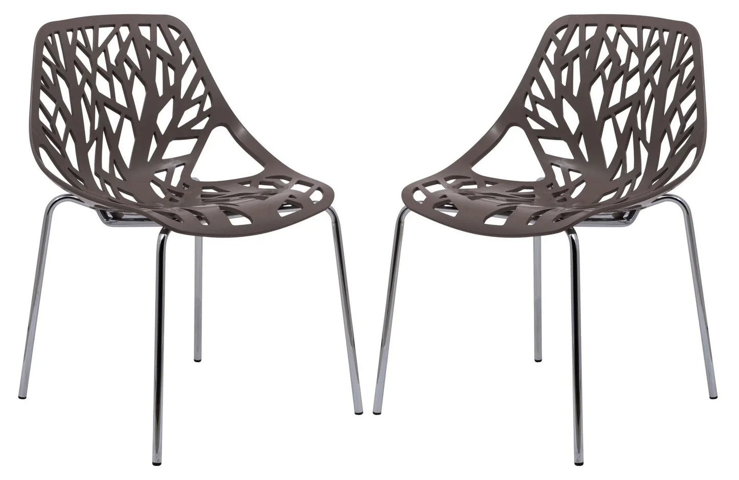 Modern Asbury Dining Chair w/ Chromed Legs set of 2 - Elax Furniture