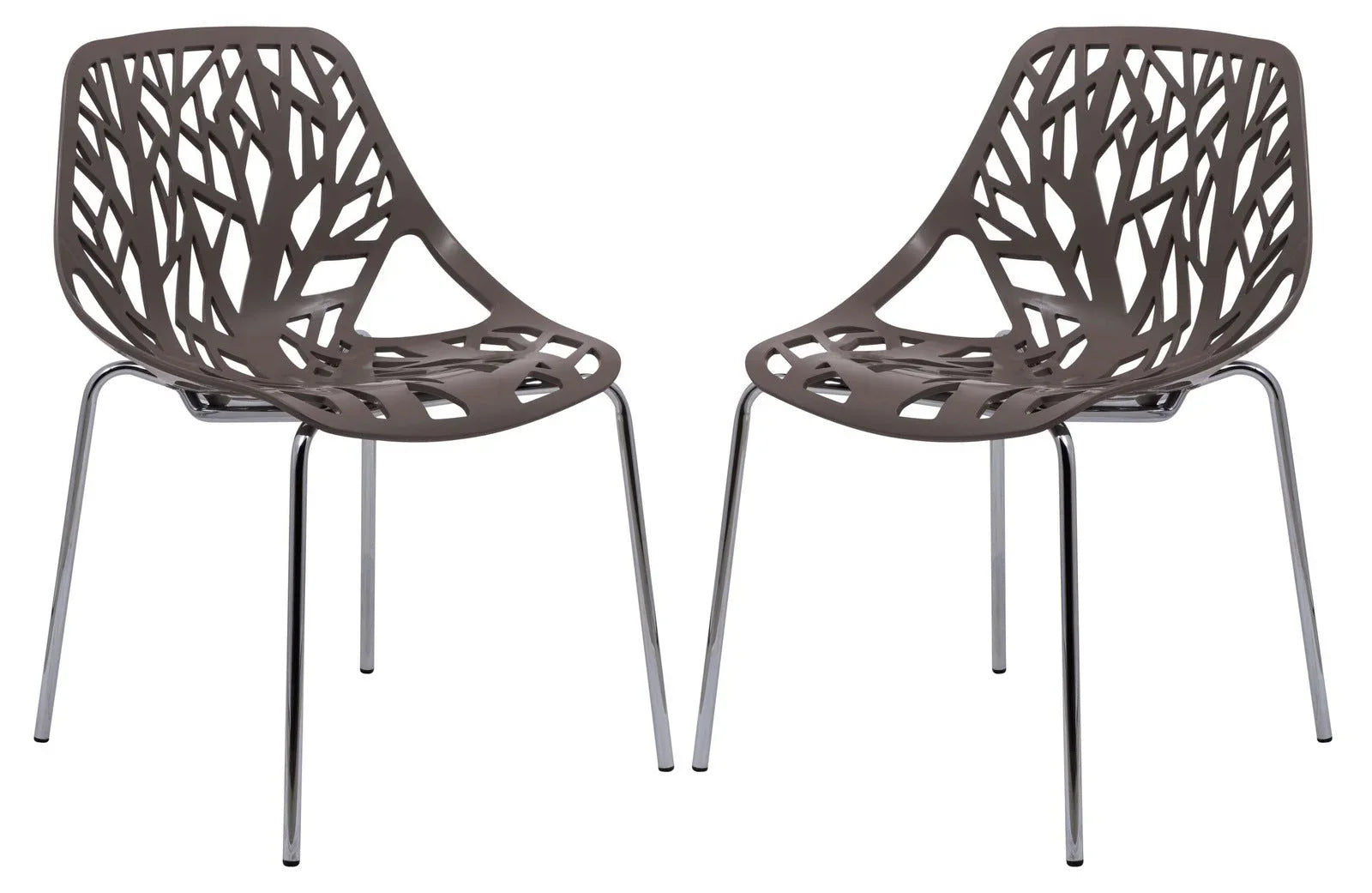 Modern Asbury Dining Chair w/ Chromed Legs set of 2 - Elax Furniture