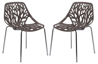 Modern Asbury Dining Chair w/ Chromed Legs set of 2 - Elax Furniture