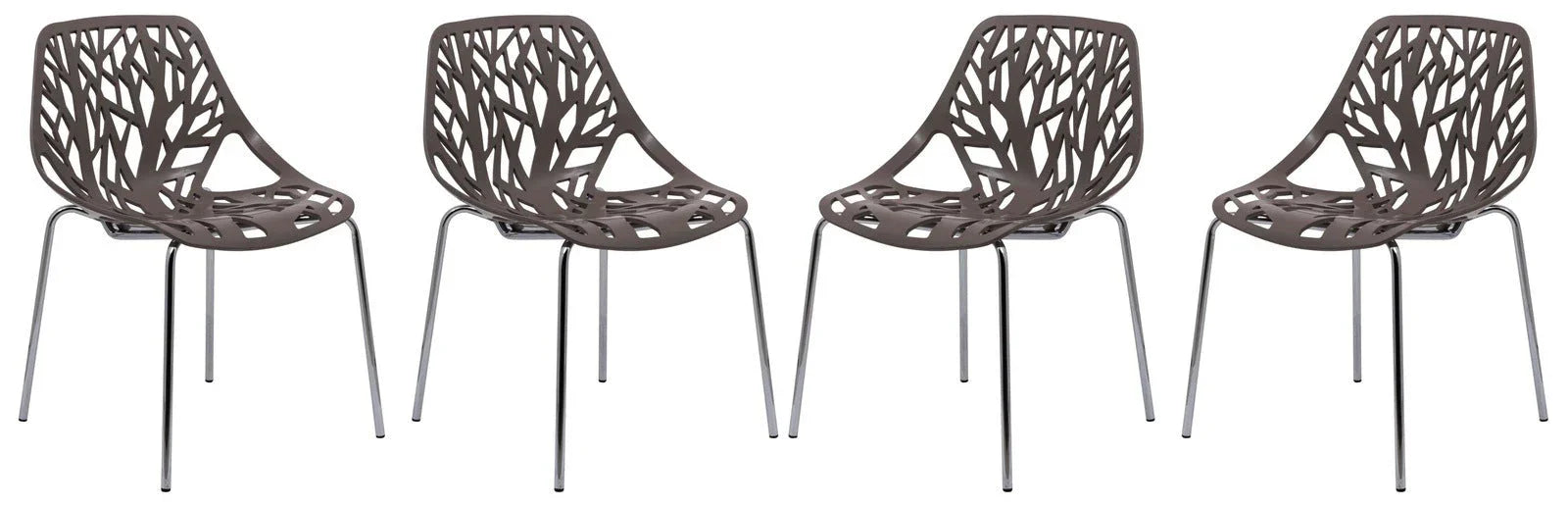 Modern Asbury Dining Chair w/ Chromed Legs set of 4 - Elax Furniture